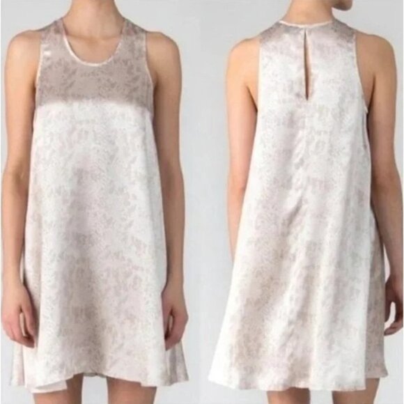 ATM Anthony Thomas Melillo Snake Print Silk Mini Dress in Pale Pink Womens Mediu - Picture 1 of 12